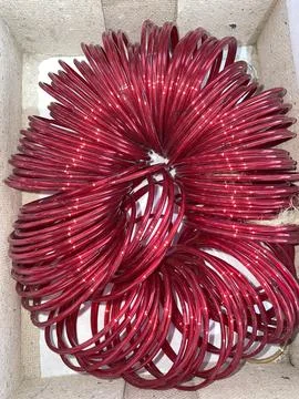 Maroon Glass Bangles Set Stock Photos