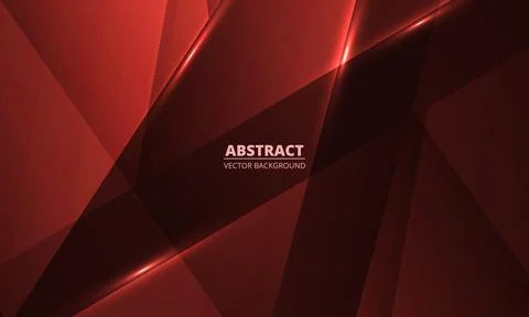 Maroon glossy triangular facets, abstract background, layered glass like planes Stock Illustration