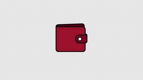 Maroon leather wallet with floating Tron TRX coin for cryptocurrency and fi.. 库存影片 343733750