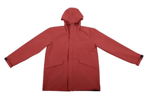Maroon parka jacket isolated on white background Stock-Fotos