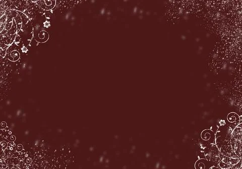 Maroon Red Winter Background with snowflakes and sparkles. Christmas card Stock Illustration