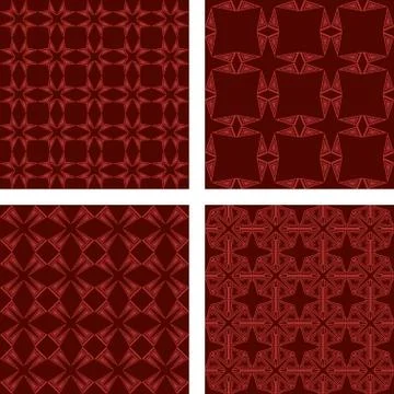 Maroon seamless triangle pattern wallpaper set Stock Illustration