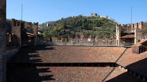 Marostica - Lower castle - Motion view Stock Footage 73876276