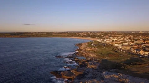 Maroubra beach Aerial Stock Footage 79474376