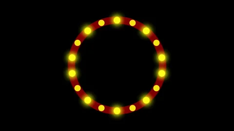 Marquee circle light bulb frame animation with 2 on-off light variations. Stock Footage 323362996