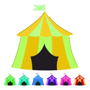 Marquee circus tent vector cartoon graphic Illustration