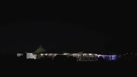 Marquee disco party outside view at night 1 Stock Footage 170467158
