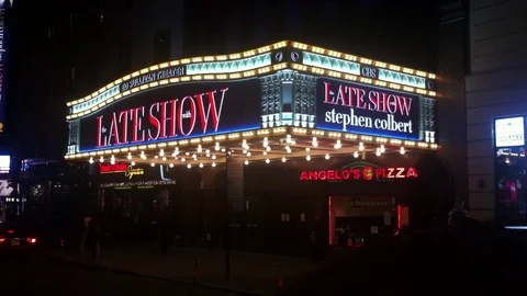 The marquee of The Ed Sullivan Theater which is the current home of the American Stock Footage 70175679