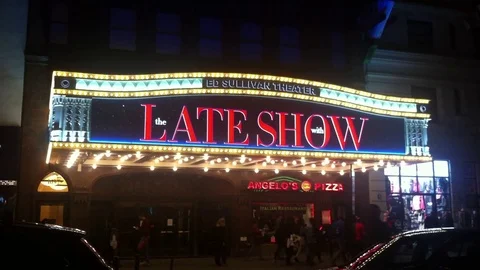 The marquee of The Ed Sullivan Theater which is the current home of the American Stock Footage 70175682