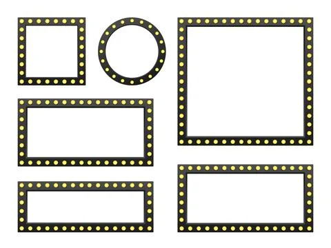 Marquee frames with light bulbs for showtime Stock Illustration