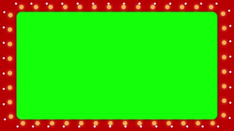Marquee Light Border Flashing Flat Animation Stock Footage 336936565