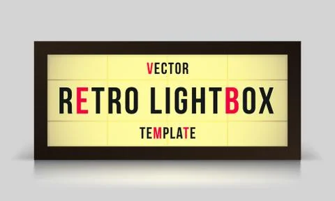 Marquee retro lightbox signage vector template Stock Illustration
