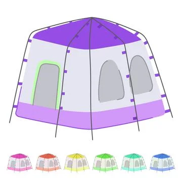 Marquee tent camp vector cartoon graphic Ilustração Stock