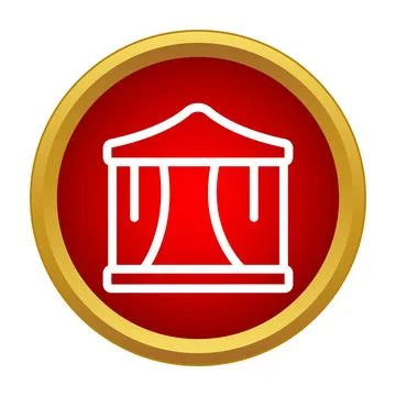 Marquee tent icon on red button vector Stock Illustration