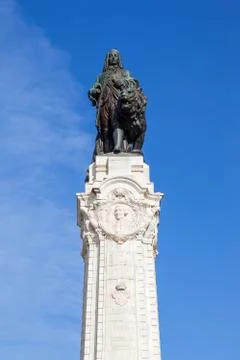 Marques de Pombal Square and Monument in Lisbon Stock Photos