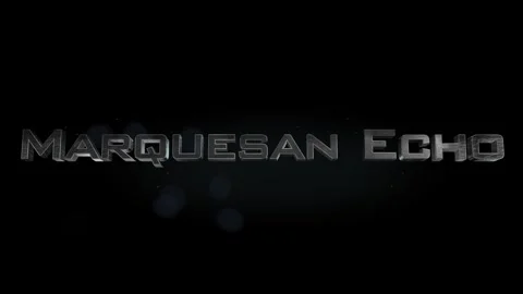 Marquesan Echo title metal text on black alpha channel background Stock Footage 295885899
