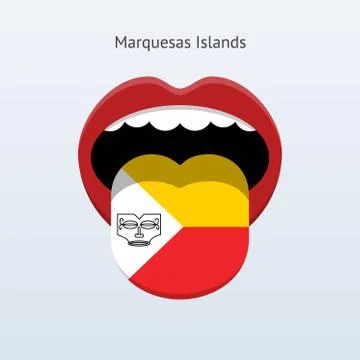 Marquesas Islands language. Abstract human tongue. Stock-Illustration