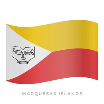 Marquesas Islands waving flag vector icon. Vector illustration isolated on white Stock Illustration