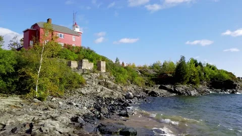 Marquette harbor light house Stock Footage 169203063