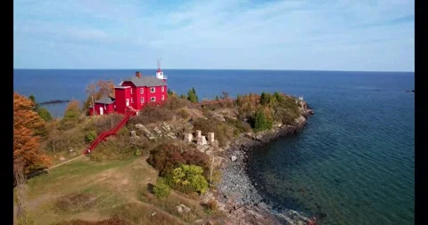Marquette MI Lighthouse. Stock Footage 289341817