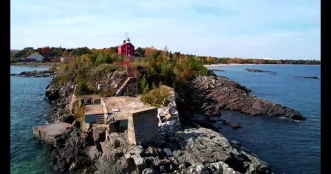 Marquette MI Lighthouse. Stock Footage 289341818