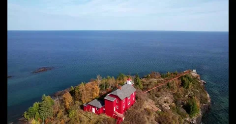 Marquette MI Lighthouse. Stock Footage 289341821