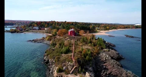 Marquette MI Lighthouse. Stock Footage 289341822