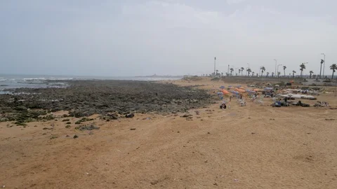 Marrakech beach in a cloudy day, Morocco, Africa in 4K Stock Footage 91785805