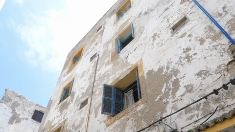 Marrakech buildings, blue sky, some clouds, Morocco, Africa in 4K Stock Footage 93855705