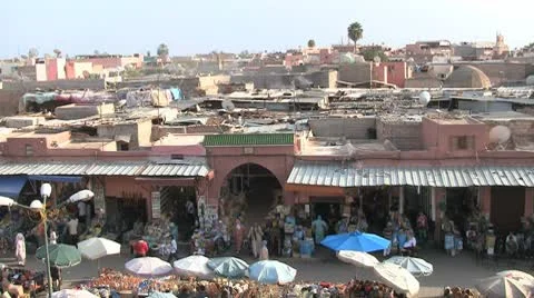 Marrakech rooftops and Spice Market Video stock 8967991
