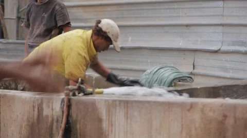 MARRAKECH TANNERY - MEN AT WORK # 2 Stock Footage 28006596