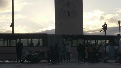 MARRAKESH DURING THE GOLDEN HOUR Stock Footage 266934945