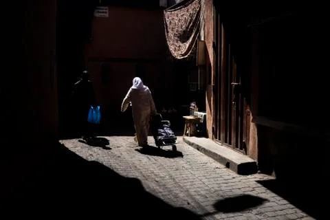 Marrakesh / Morocco / 10-07-2018 a view from Marrakech street Stock Photos