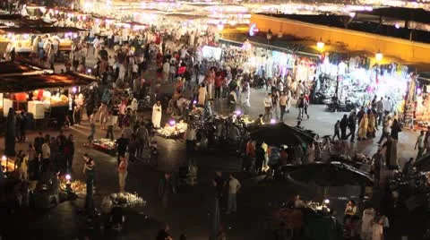 Marrakesh, Morocco night market Stock Footage 8838341