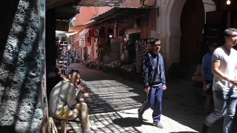Marrakesh Souk 3 Stock Footage 92290790