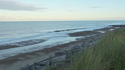 Marram grass with the sandy beach behind Stock Footage 253984678