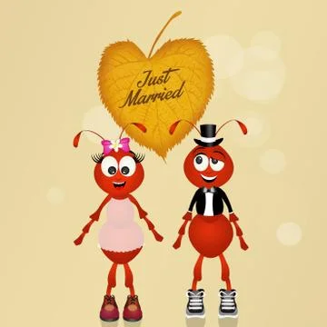 Marriage of ants Stock Illustration