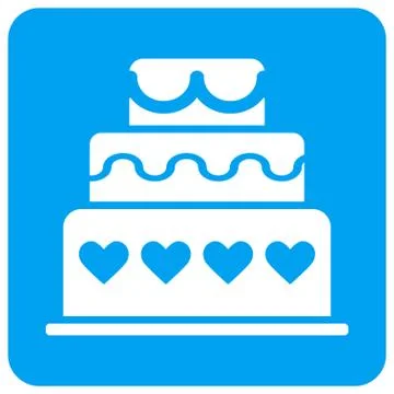 Marriage Cake Rounded Square Vector Icon Stock Illustration