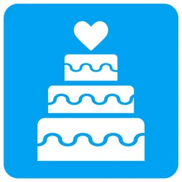 Marriage Cake Rounded Square Vector Icon 스톡 일러스트