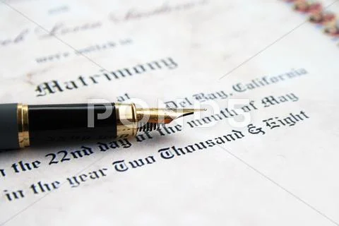 Marriage certificate Stock Photos