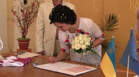 Marriage contract Video stock 44759319