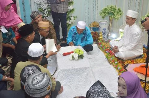 Marriage contract Stockfoto's