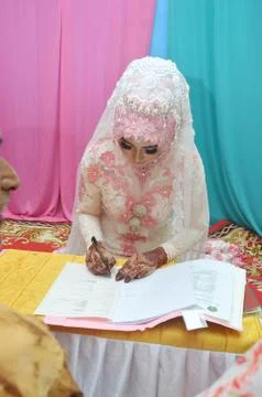 Marriage contract Stock Photos