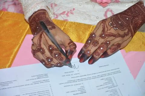 Marriage contract 库存照片