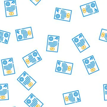 Marriage contract vector seamless pattern 스톡 일러스트