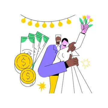 Marriage of convenience abstract concept vector illustration. Stock Illustration