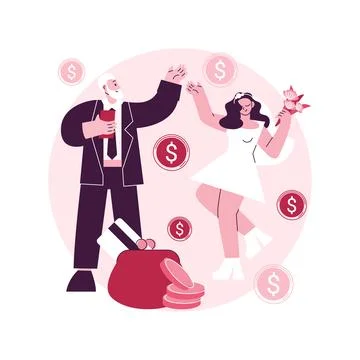 Marriage of convenience abstract concept vector illustration. Stock Illustration