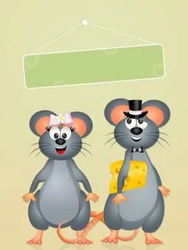 Marriage of mice Stock Illustration