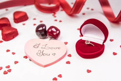 Marriage proposal composition. Stock Photos