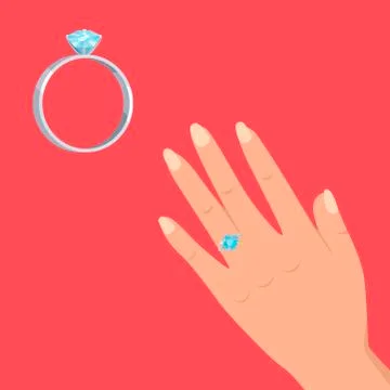 Marriage Proposal or Engagement Vector Concept 스톡 일러스트